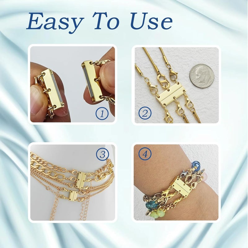 HOLAILS Magnetic Necklace Separator for Layering Necklace Stack Adjustable Stackable Clasps for Women Tangle-Free Separator for Multiple Chain Necklaces (2Pcs Silver) - Image 5